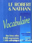 Le Robert et Nathan, vocabulaire